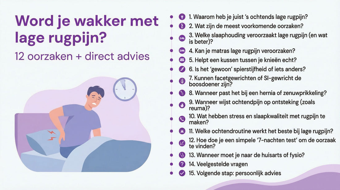 Wakker met lage rugpijn: oorzaken & advies