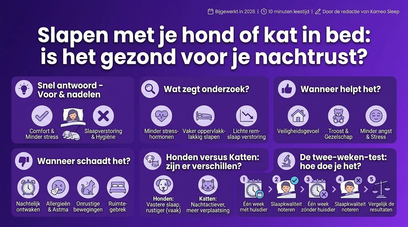 Slapen met je hond of kat in bed: is het gezond voor je nachtrust?