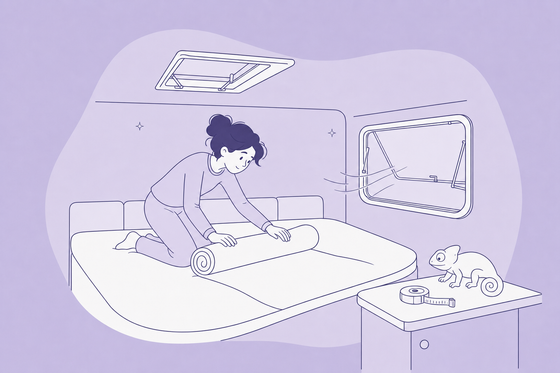 Topper voor caravan, camper of boot: dikte, maat en materiaal