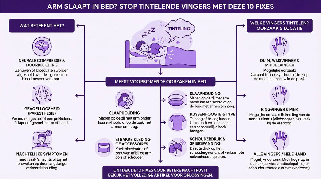 Arm slaapt in bed? Stop tintelende vingers met deze 10 fixes