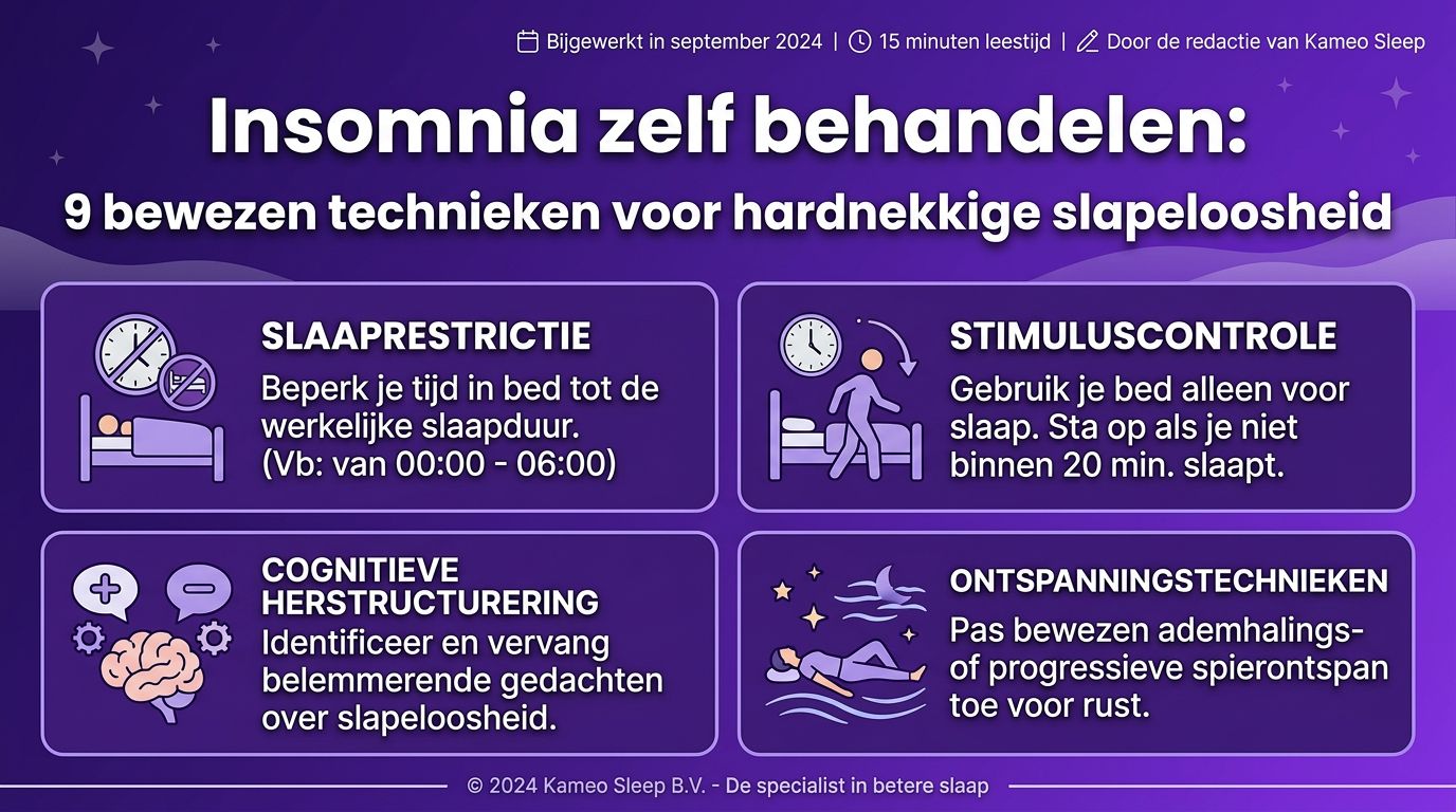 Insomnia zelf behandelen: 9 bewezen technieken voor hardnekkige slapeloosheid