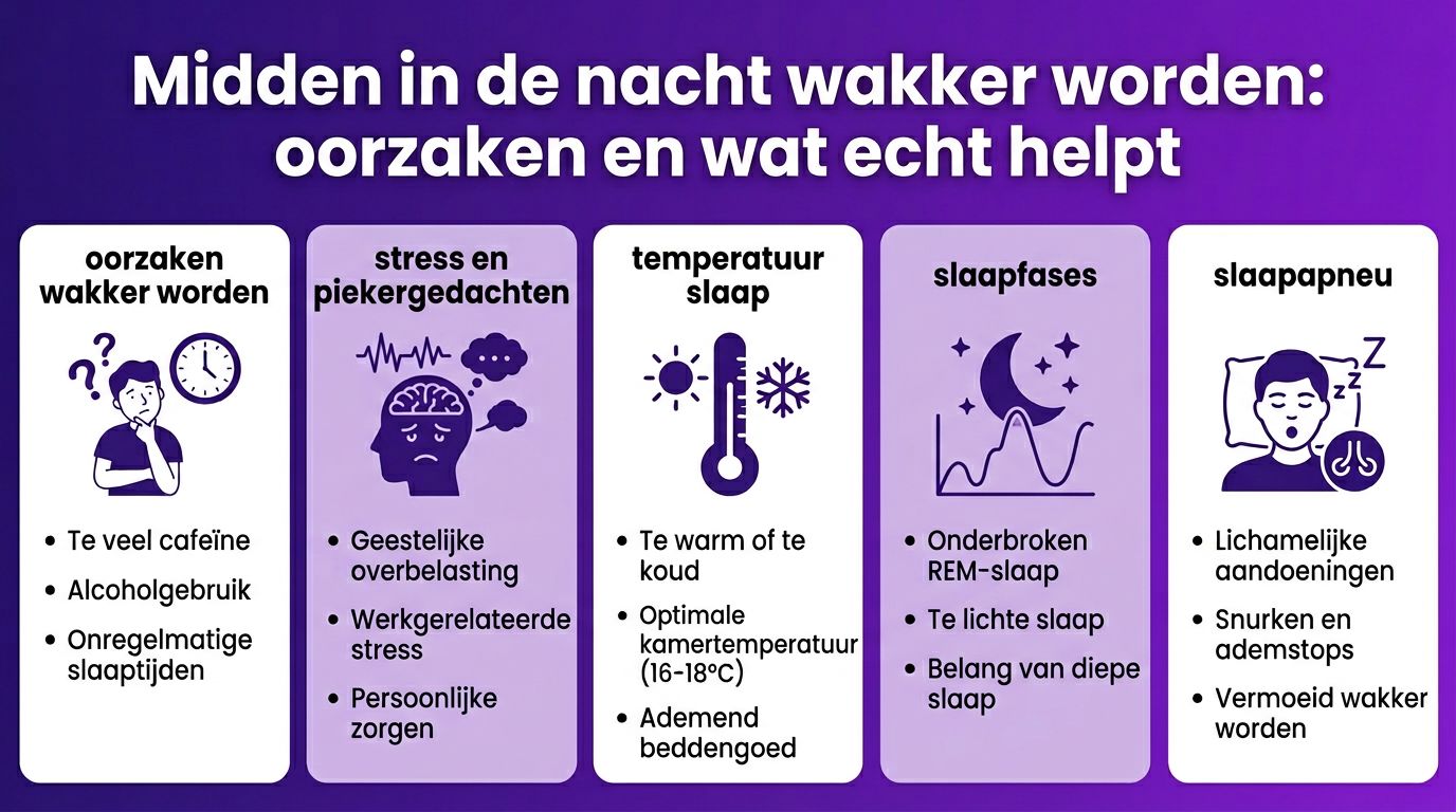 Midden in de nacht wakker worden: oorzaken en wat echt helpt