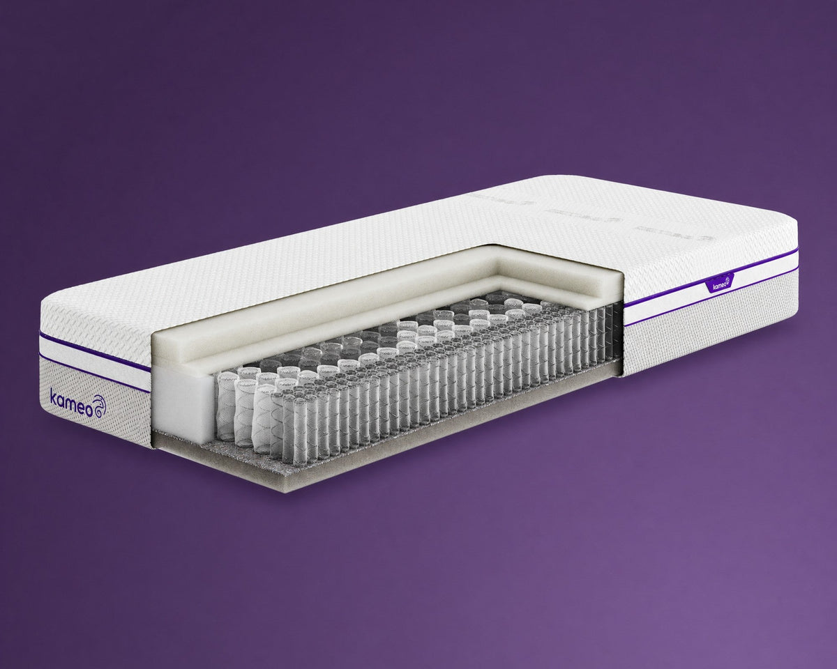 Doorsnede van het Kameo Custom Pro matras met pocketveren
