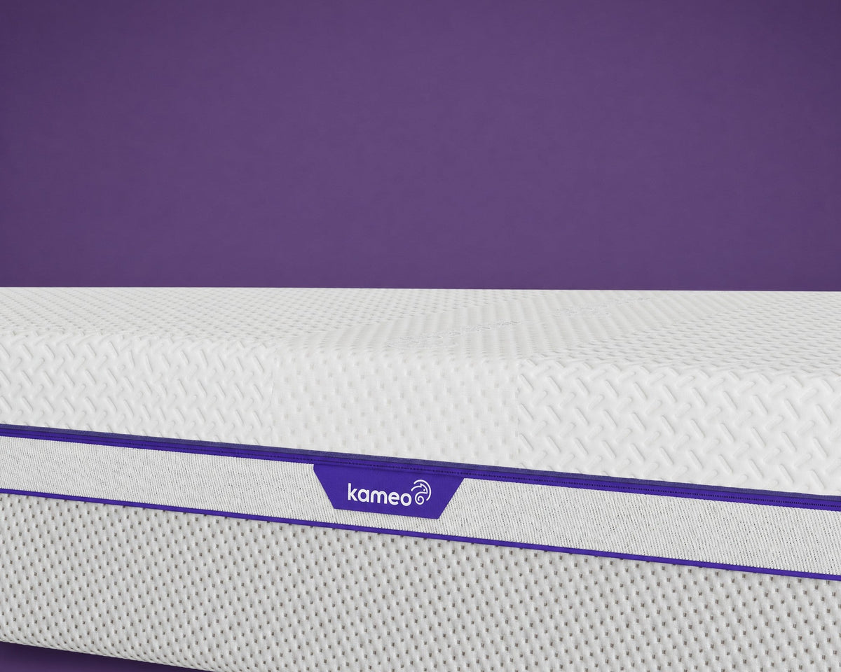 Kameo label op de zijkant van het matras