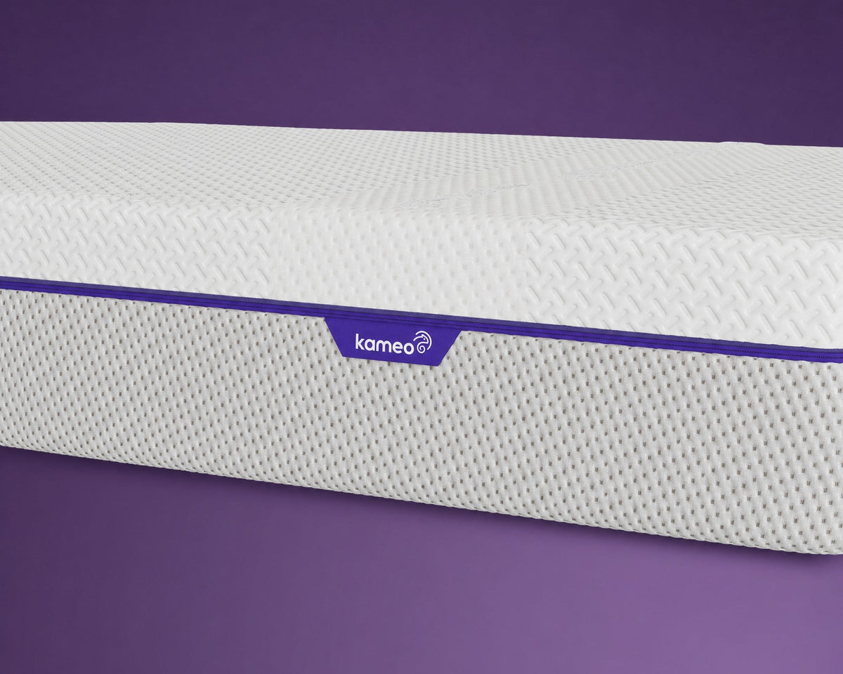 Kameo label op de zijkant van het matras