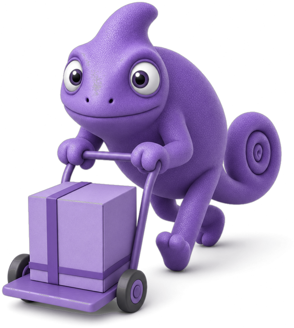 Kameo-kameleon bij bezorging