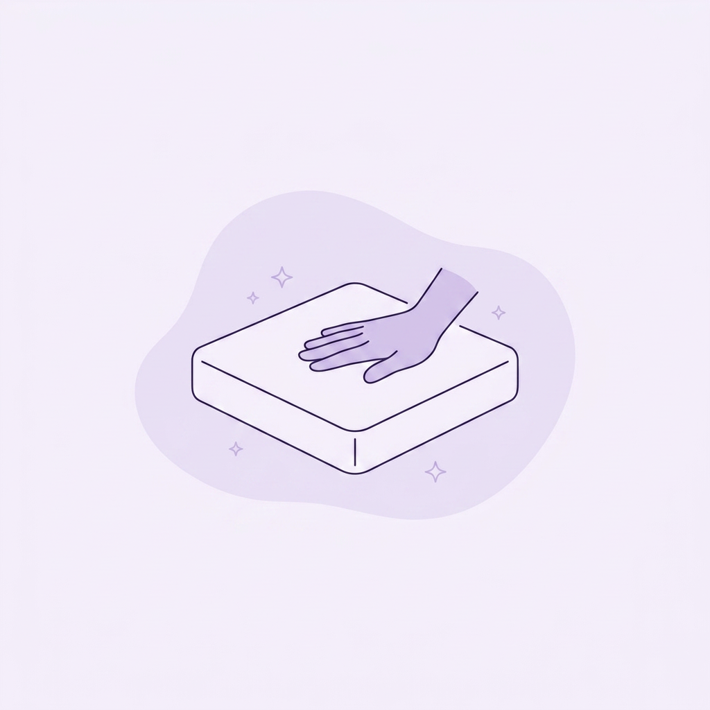 Illustratie: hand drukt op een te hard matras